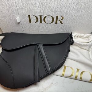 Authentic Dior Saddle Bag | Black Calfskin | Box & Dust Bag | READ DESCRIPTION
